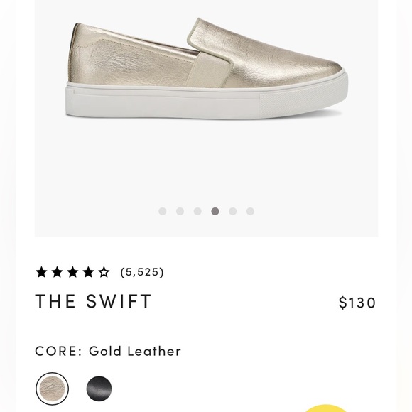 Birdies The Swift Slip-on leather sneakers metallic gold women' size 7 - Picture 3 of 16